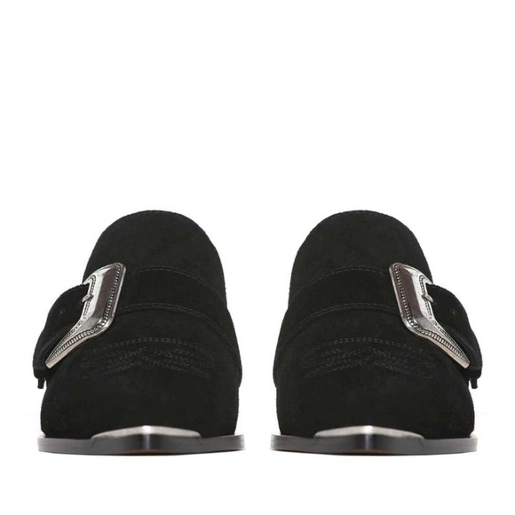 PAIGE KENSINGTON BLACK SUEDE BUCKLE MULE - Picture 4 of 6